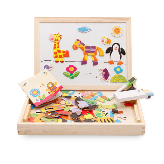 Multifunctional Magnetic Kids Puzzle and Drawing Board Wooden Educational Toys