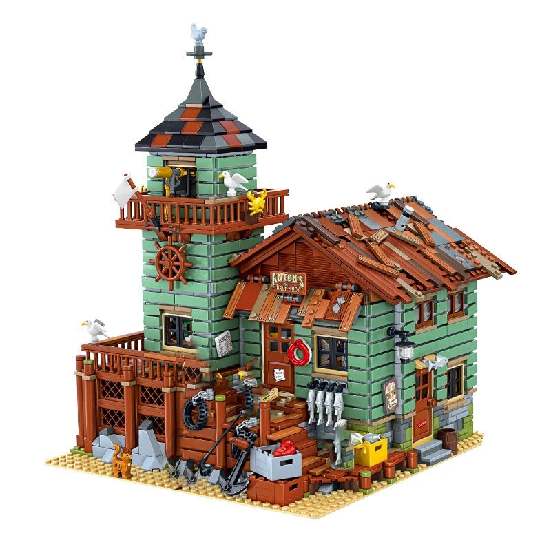 Block Bricks Old Fishing House Series Toys For Kids