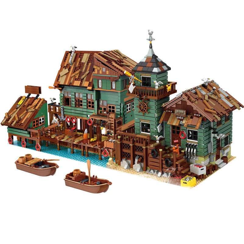 Block Bricks Old Fishing House Series Toys For Kids