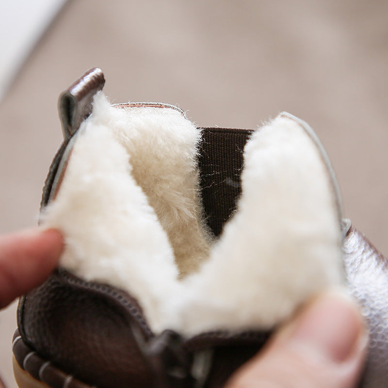 Baby  Winter Leather -Cotton Shoes