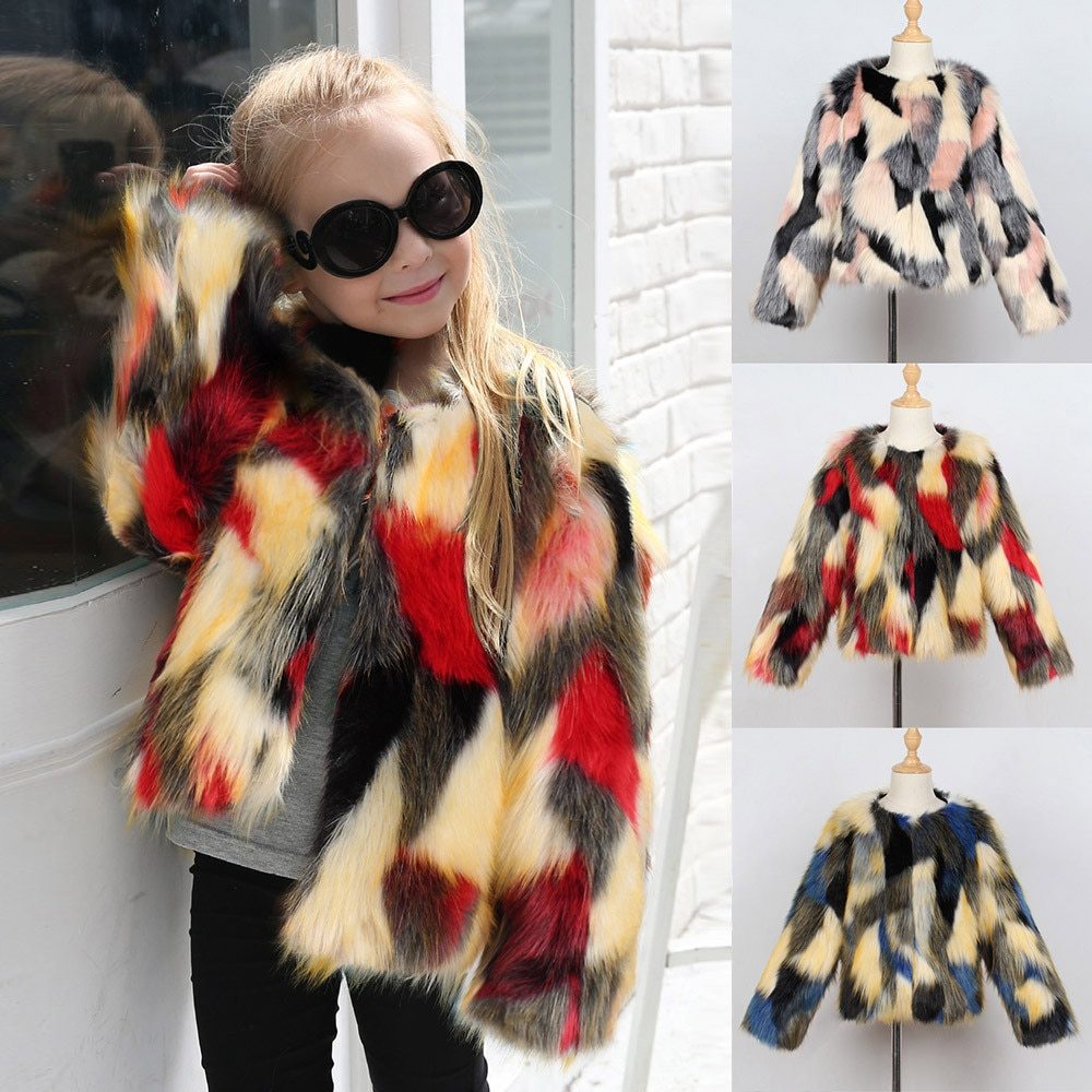 Fashionable  fur jacket for girls