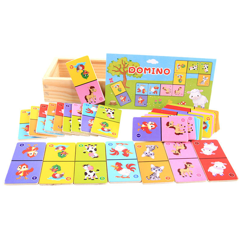 Wooden Animal Educational Domino for Kids