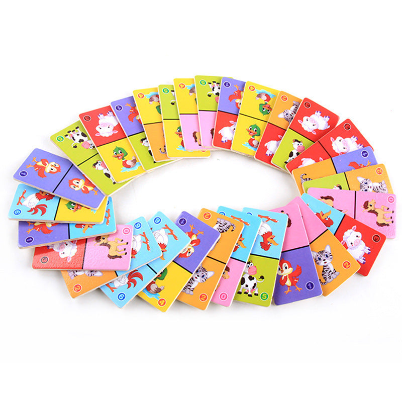 Wooden Animal Educational Domino for Kids