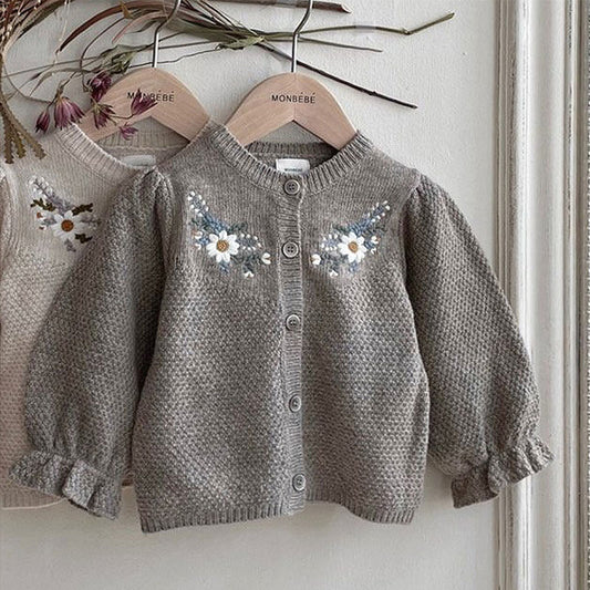 Fashionable Flower Sweater For Babies And Children