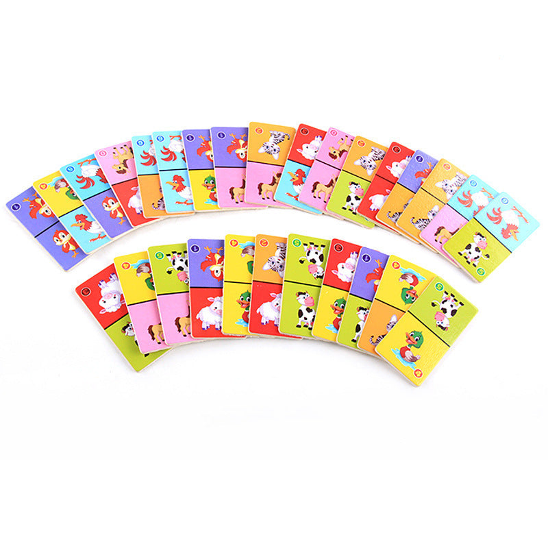 Wooden Animal Educational Domino for Kids